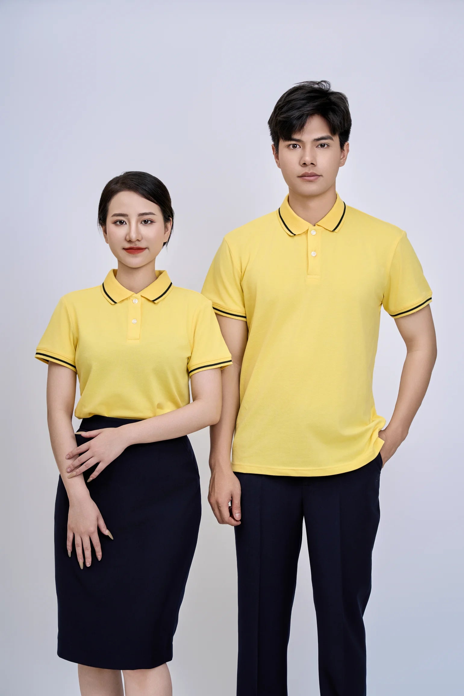 Vietnam TC 60% Cotton 40% Polyester Wrinkle-Resistant Easy Care Front Logo Button Men's Short Sleeve Knitted Casual Shirt 200g