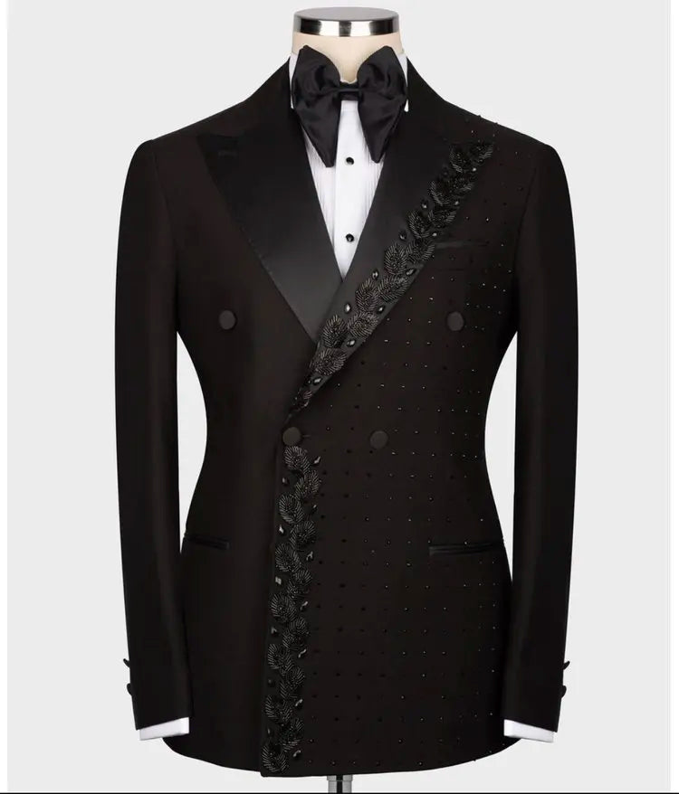 High Quality Solid Slim Fit Large Size Youth Blazer Solid Elegant Gentleman Business Suit Men Suits Wedding Suit