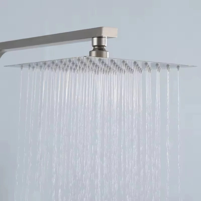 FSH Modern Square Design SUS304 Shower Set Cold and Hot Portable Lifting Top Brass Spray for Bathroom