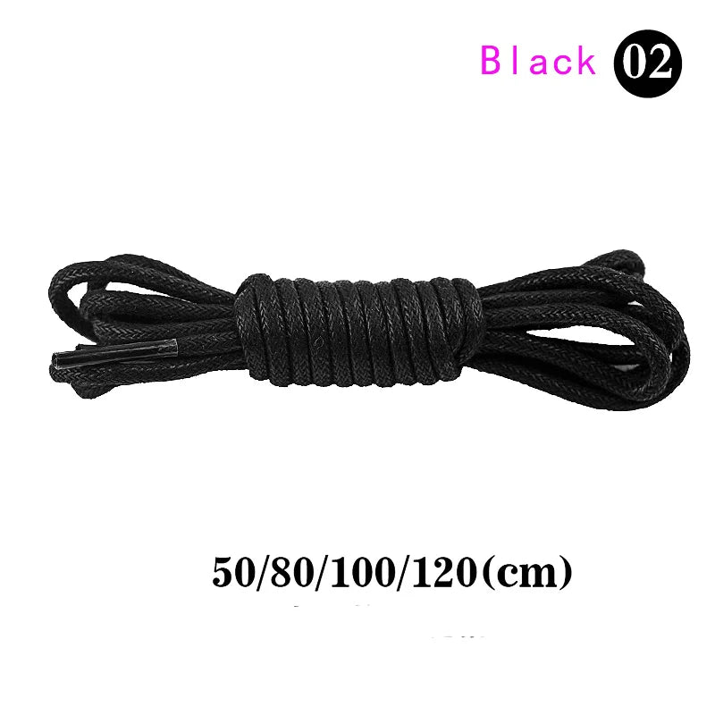 1Pair Round Shoelaces Polyester Solid Classic Shoelace Casual Sports Boots Shoe Laces Strings 50cm,80cm,100cm,120cm 11 Color