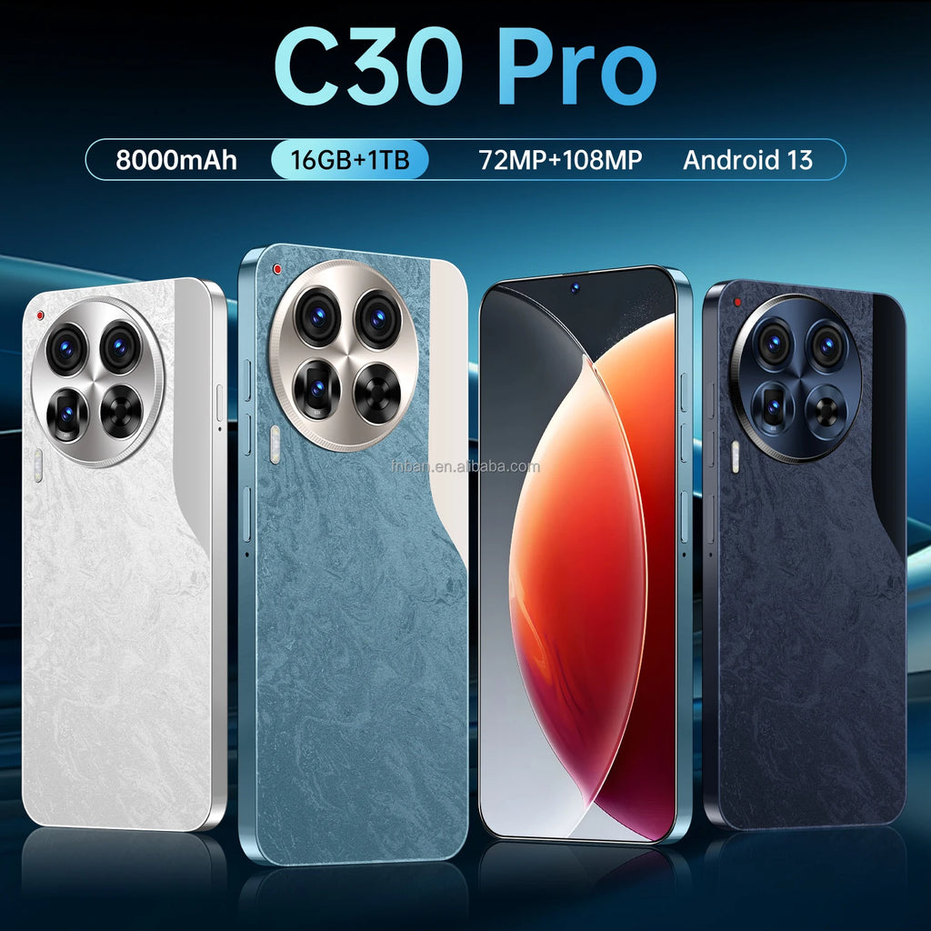 Brand New C30 Pro Original 7.3Inch Android 13 Phone 16GB + 1TB 72MP + 108MP Camon 30 Pro Mobile Phones