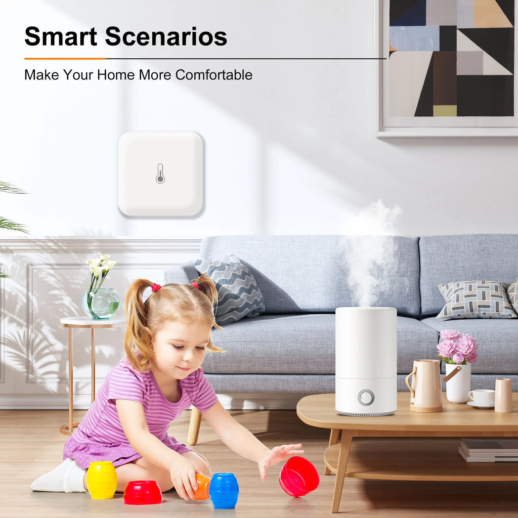 GIRIER Tuya Smart Life Weather Temperature Meter Humidity Detector Indoor ZigBee Temperature and Humidity Sensor