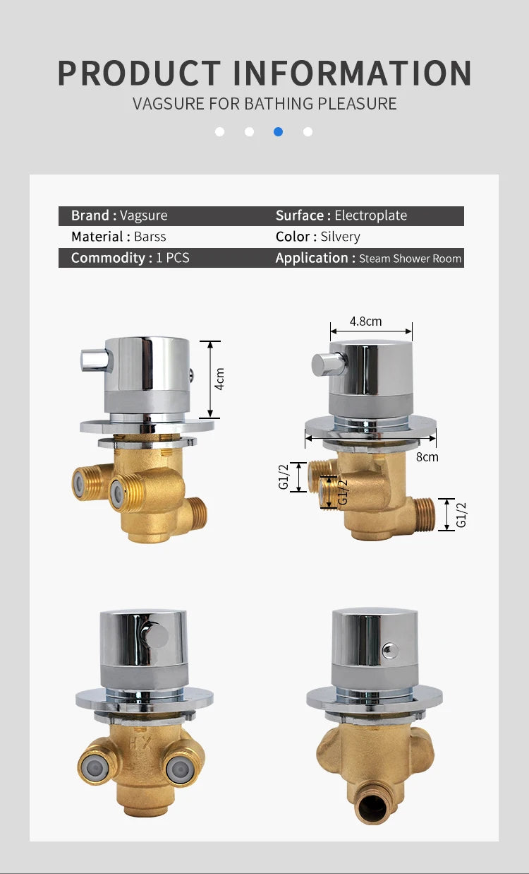 1 Way Output Thermostatic Brass Shower Faucets Wall Mounted Cold&Hot Water Mixing Valve Mixer Tap Thermostatic Shower Valve