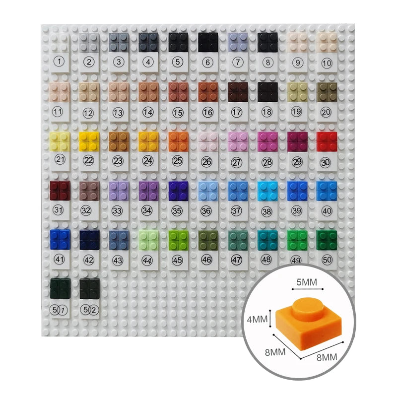 48x64 Studs 1*1 Round Tile or 1*1 Plate  Girl with a Pearl Earring Pixel Art Set  Decorative DIY Mosaic Art 20" Framed Art