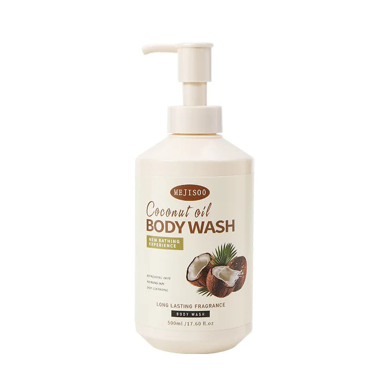 Best Selling SADOER 100% Natural Coconut Oil Body Wash Women Body Butter Cream Moisturizing Nourishing Whitening Shower Gel