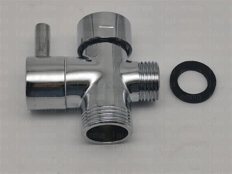 G1/2 Black Water Divider One-in-two-out Three-Way Shower Faucet Valve Adapter Hot Cold Water Switch