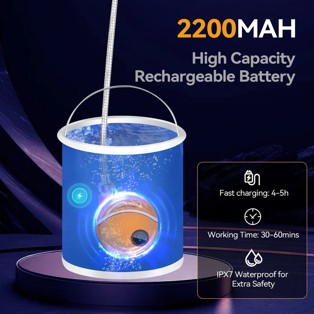Portable ABS Material Camping Shower Indoor Outdoor Rechargeable Electric Shower Pump Kit Temperature Display Hiking Car Pet