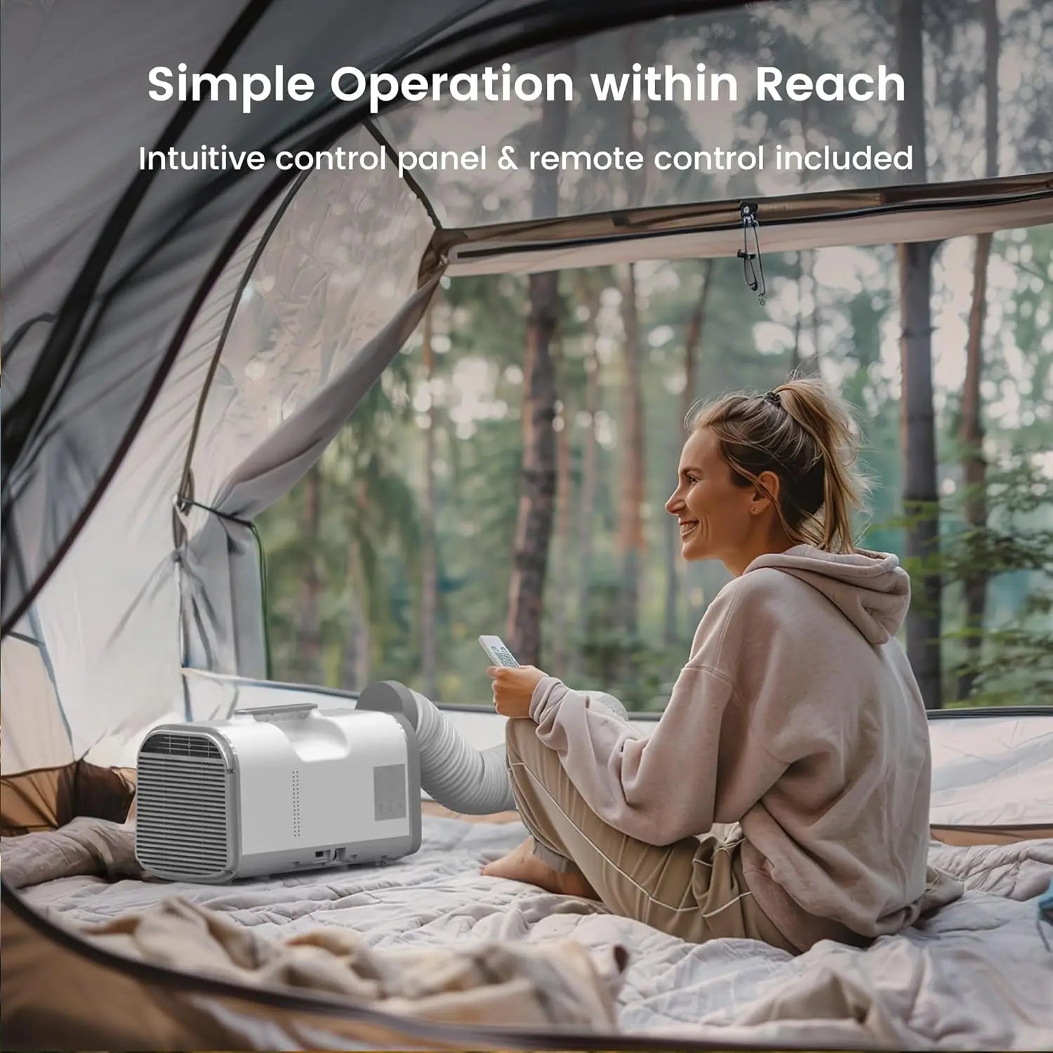 4500 BTU Portable Air Conditioner - Tent, Camping Air Conditioner Covers up to 130 Sq.Sleep in Compact 4-in-1 Portable AC Unit