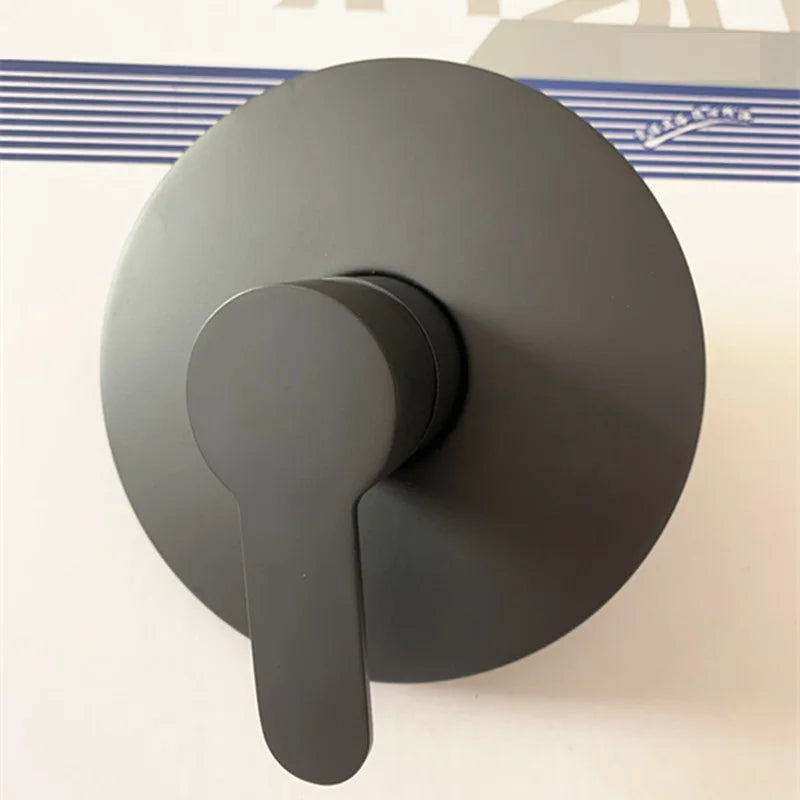 MTTUZK Solid Brass Wall Mounted 2 Inlet 1 Outlet Water Shower Faucet Mixer Switch Black Hot and Cold Mixing Walve Faucet