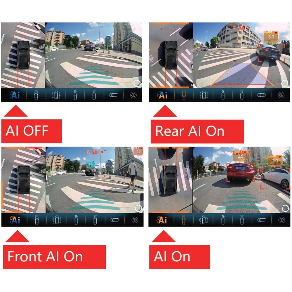 Super Night Vision 1080p 3D Car 360 Around View Camera System With Ai Function