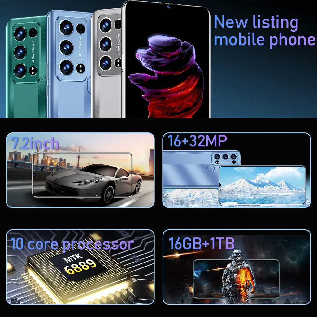 Android 13 A73 Ultra Phones Mobile Android Smartphone 3g&4g Cell Phones 3g 4g 5g Smartphone Smart Phones