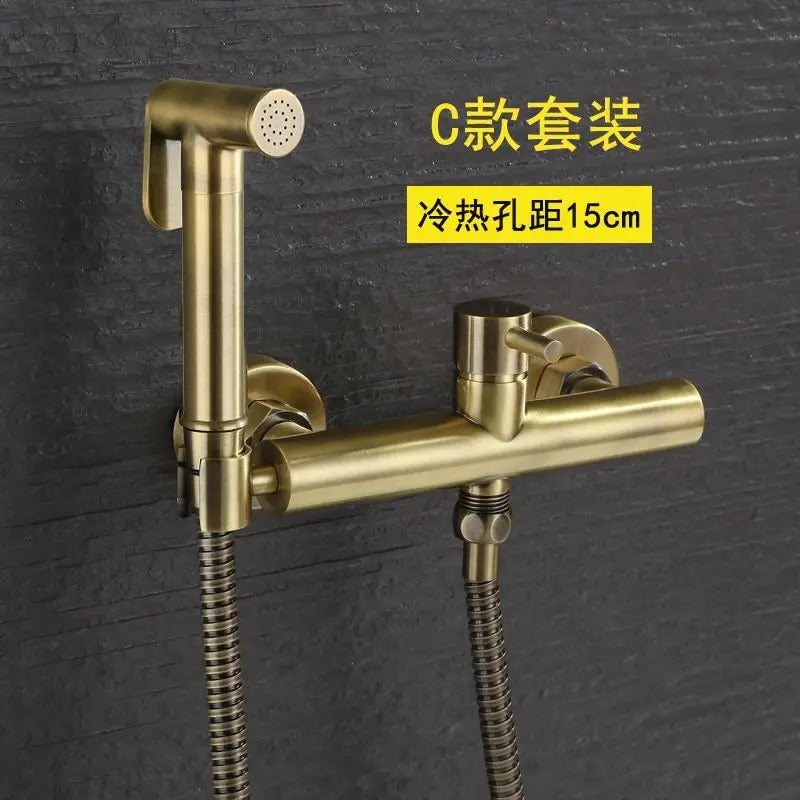 Modern Design Toilet Wall Mount Bidet Sprayer System Stainless Steel Eco-Friendly Hand Held Spray Shattaf Set with Hose