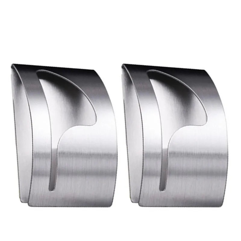 1/2Pcs Stainless Steel Towel Holder Hook Self Adhesive Clip Bathroom Cloth Hanger Household Wall Mounted Towel Rack Storage
