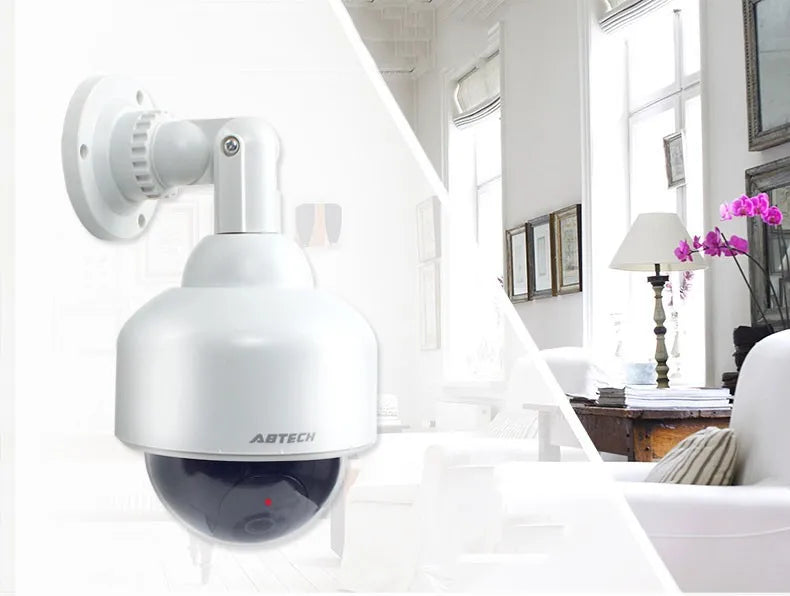 Creative White Dummy High Speed Spherical Camera Flashing LED Fake Dome Camera CCTV Surveillance Security System Indoor Outdoor