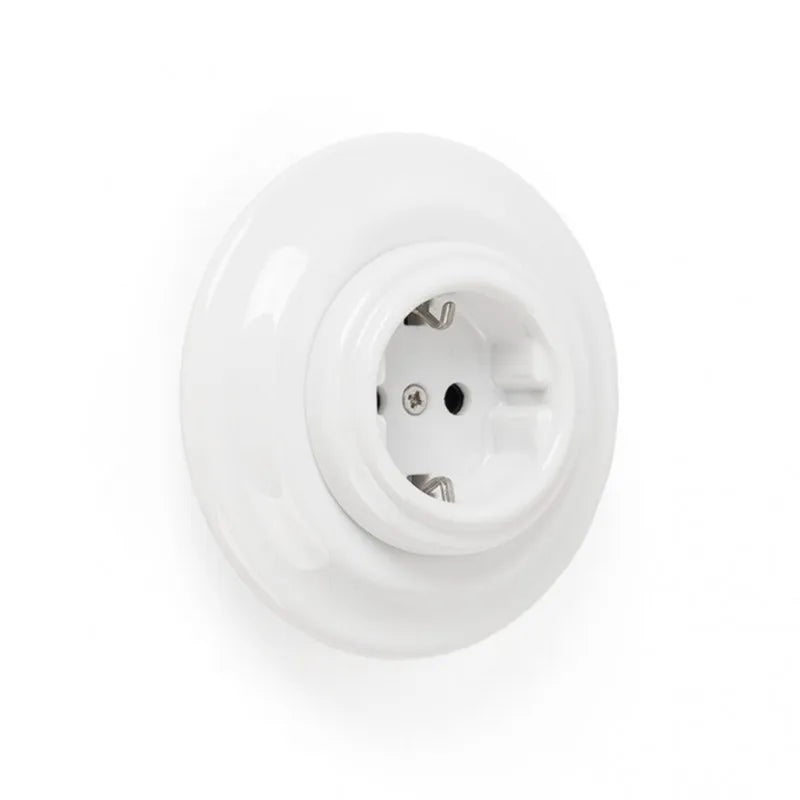 Porcelain  Electrical Wall Socket,Flush-mounted Socket Outlet 240V,16A