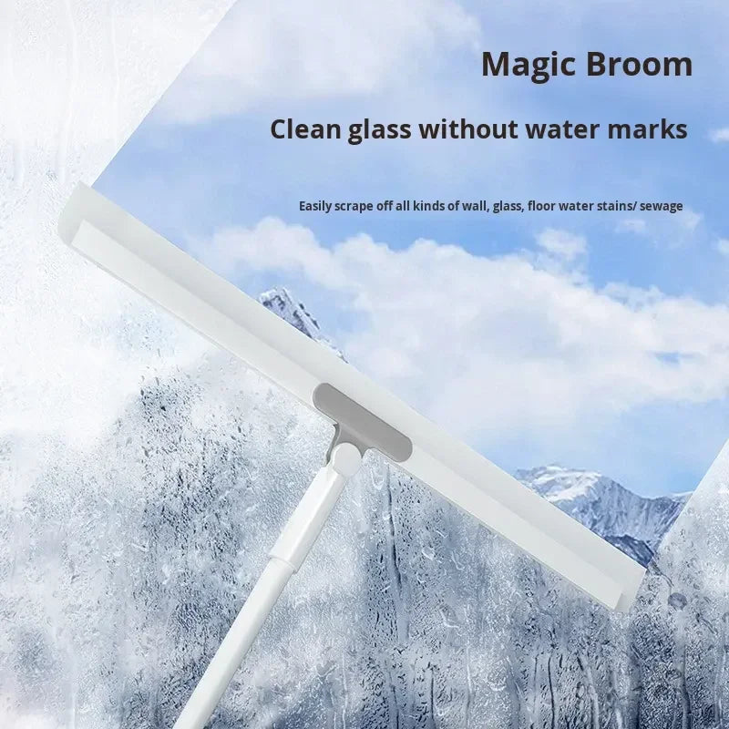Multifunction Magic Cleaning Broom Silicone Floor Squeegee Long Handle Rubber Sweeper Air Broom for Window Glass Shower Pet Hair