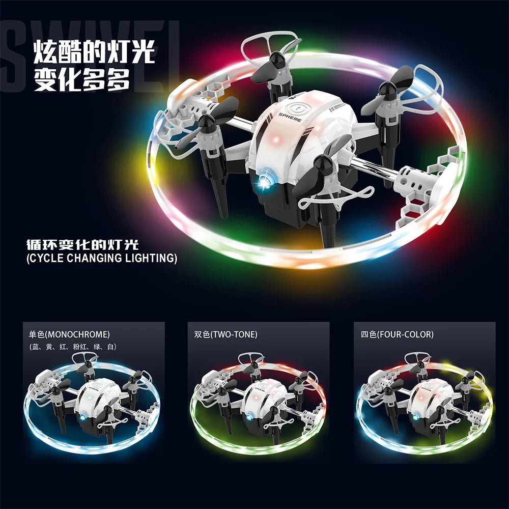 Cross-Border T25 Mini RGB Stunt Light Plastic Children's Drone 360-Degree Flip Flight Remote-Controlled Toy Aircraft
