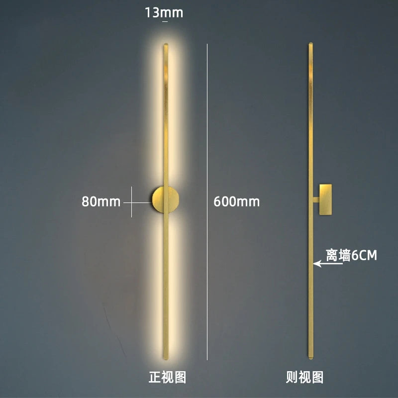 Modern Simple Line Wall Lamps Nordic Living Room Luxury Wall Decor Led Wall Light Creative Aisle Rotating Lam Wall Sconce Lights