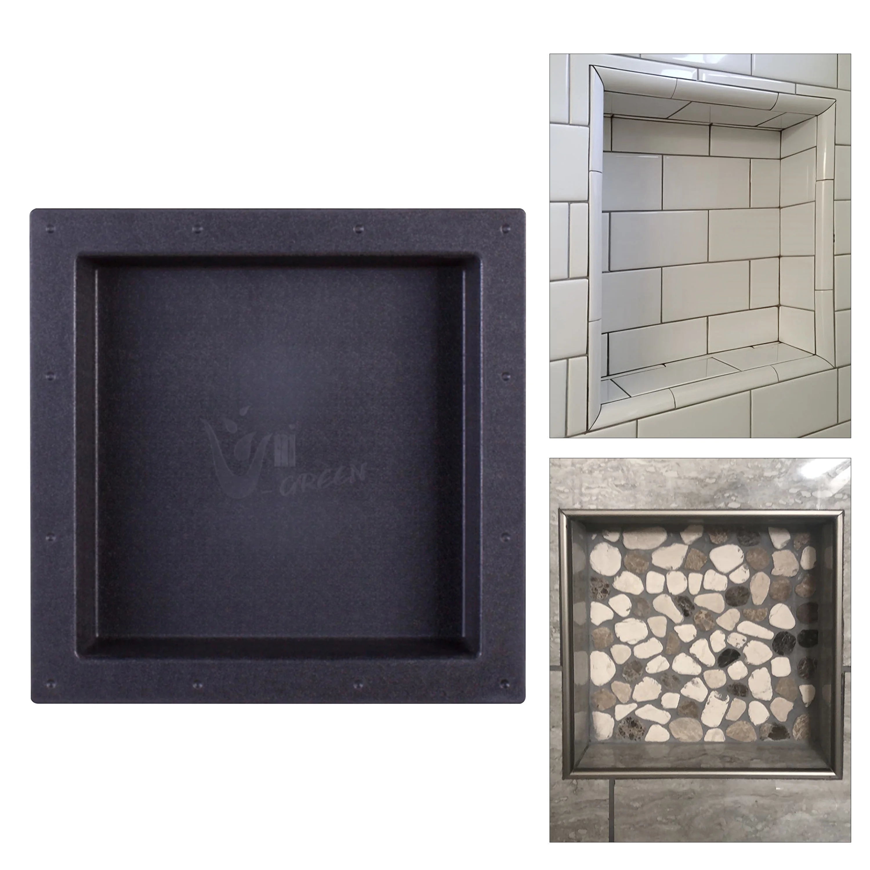 ABS 17"x17" Square Waterproof Recessed Shower Niche for Hotels & Houses