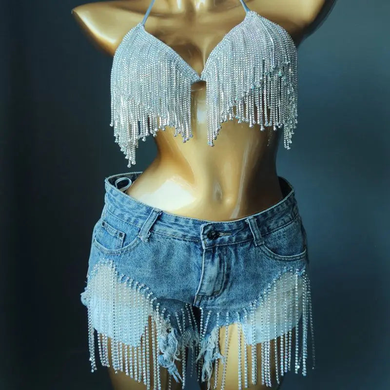 newest 2022 crystal bikini diamond swimwear biquini diamond bikini beachwear popular swim suit  rhinestone swimsuits bikini