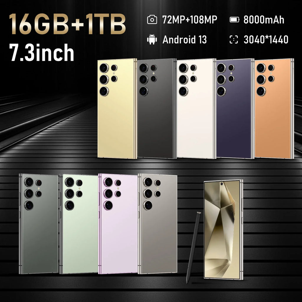 2022 New Big Screen 6.7inch S24 Ultra 16GB+1TB Mobile Phones 5G Smartphone Gaming 5G Phones Android 13.0