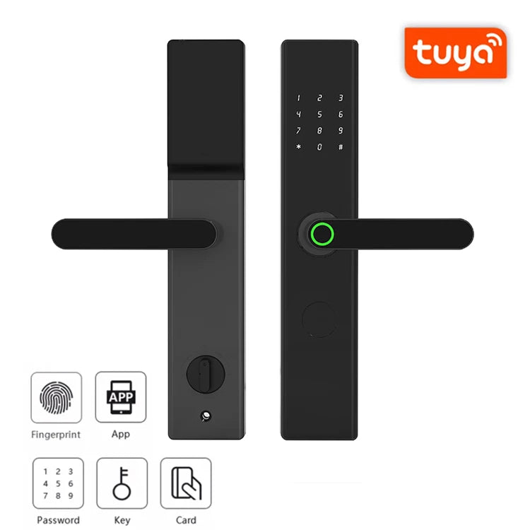 Smart Security Electric Electronic Handle Cerraduras Inteligentes Tuya Wifi Keys Fingerprint Digital Smart Door Lock for Home