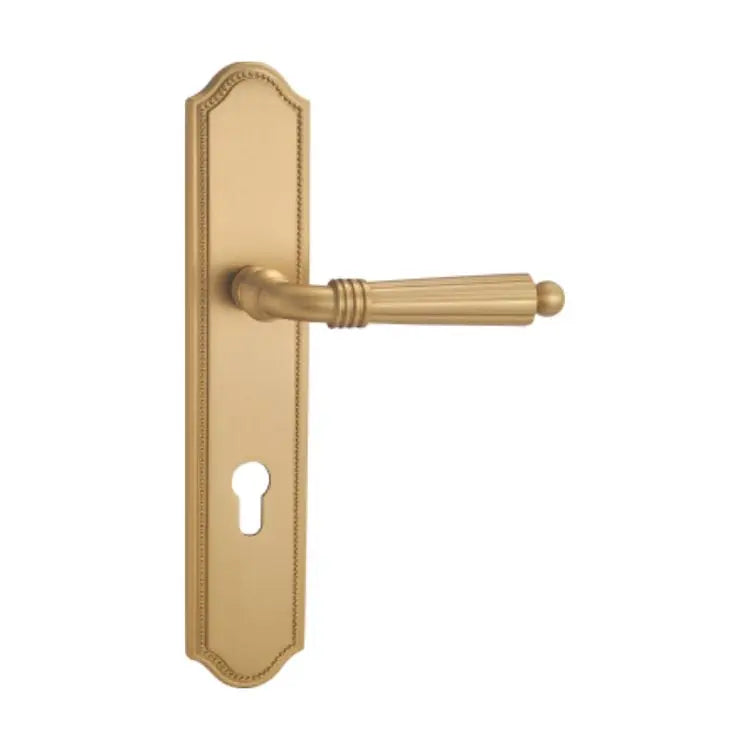 Luxury Villa Brass Handle Magnetic Mortise Door Lock Interior Bedroom Lever Door Handle With Lock