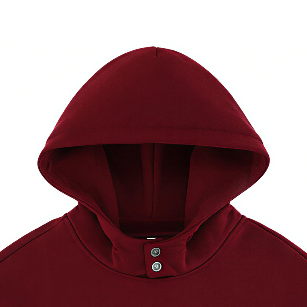 Double Button Closure Hood Drop Shoulder Cotton Blend Casual Top Quality Men's Custom Designer Oversized Hoodie