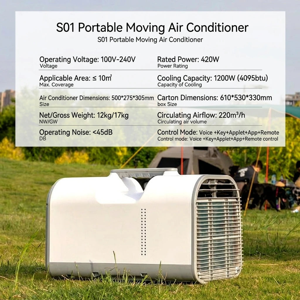 12v/24v Outdoor Portable No Installation Required Air Conditioner Compressor for Home Camping Pet Cooling Travel
