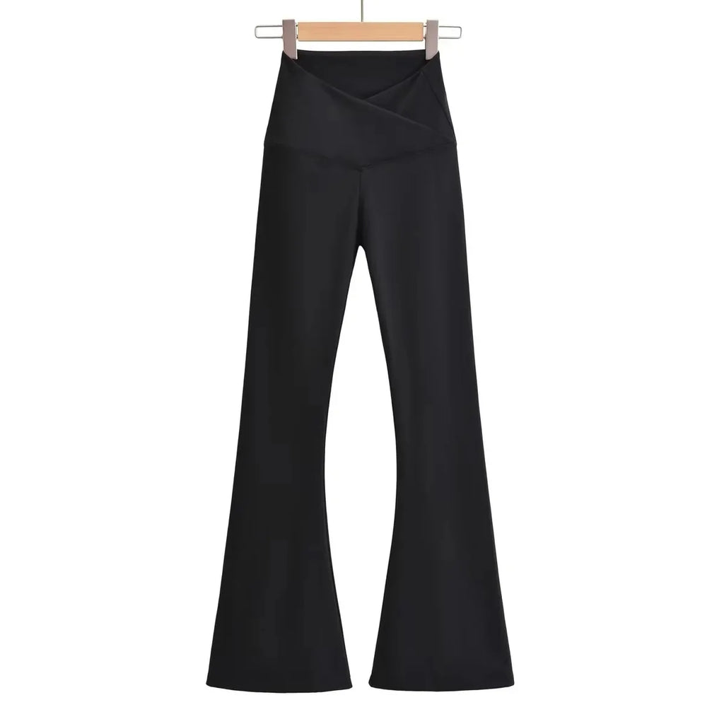 Women V Cut Stretchy Thick Comfortable Soft Quick Dry Fleece Yoga Pants