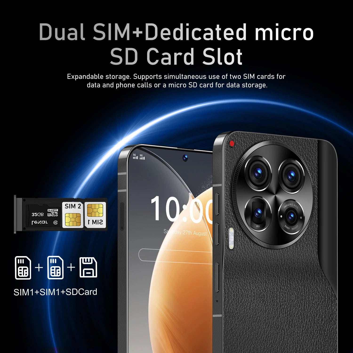Factory Direct Sale C30 Pro 5G Smartphone 7.38 Inch Display Android 13 OS 16GB RAM + 1TB ROM Celulares Dual Cheap Phones