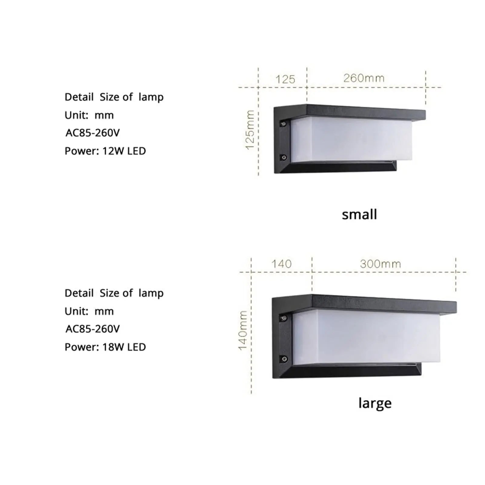 Modern Minimalist Waterproof Black Garden Outdoor Wall Lamp  for Garden Courtyard Villa Bedroom Living Room