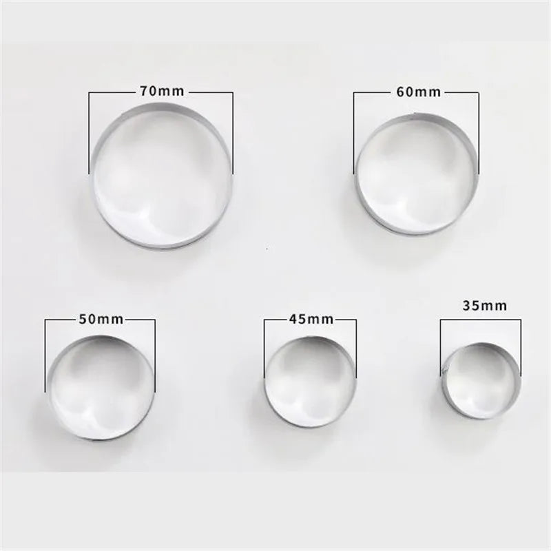 Stainless Steel Biscuit Mould Portable Round Shape Cake Fondant Mold Kitchen Gadgets Baking Accessories Cookie Cutter 5Pcs
