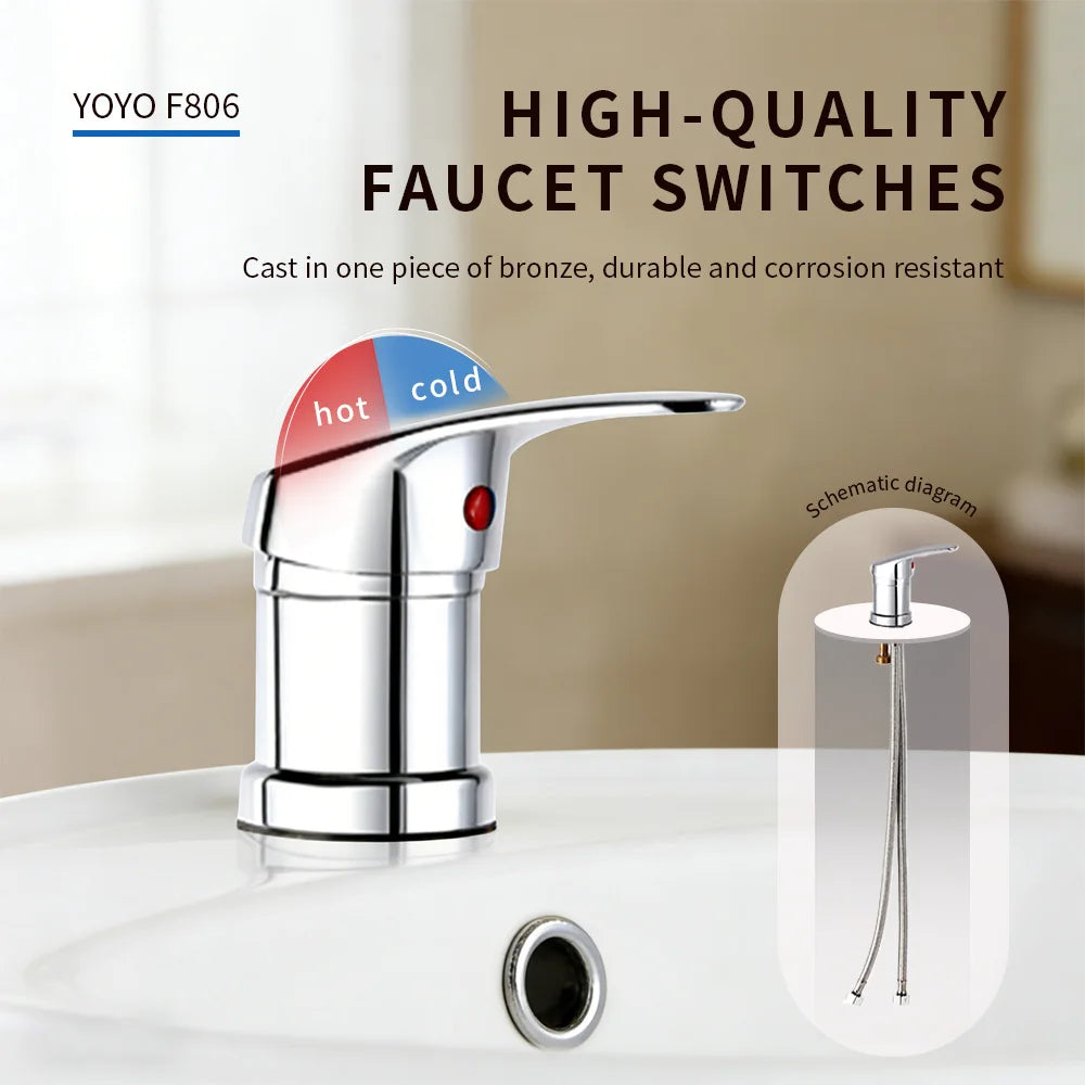 Manufacturer Wholesale Hair Salon Hot and Cold Faucets Copper Core Iron Cap 304 Steel Wire Outlet Valve Shampoo Faucet