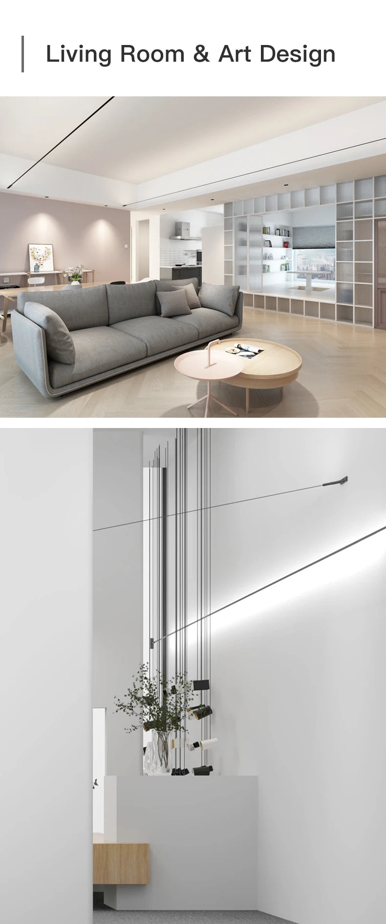 Skyline Linear Wall Lamp Strip Family Decoration Black White Steel Bar Villa Aisle DIY Length LED Ceiling Light Cutting Sconce