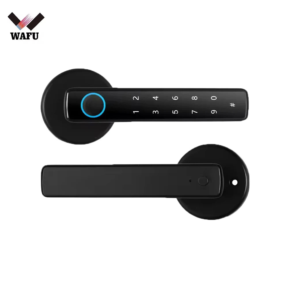 WAFU Mini Tuya Biometric Fingerprint Aluminum Alloy Smart Door Lock for Wood/Steel/Glass Wi-Fi for Bedroom/Office Use