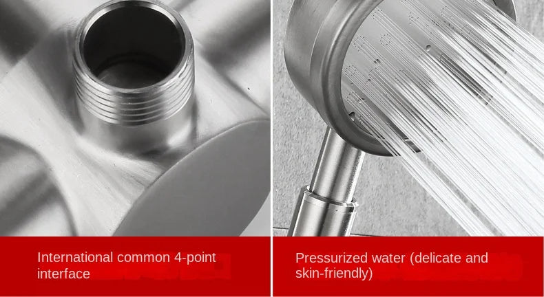 Single Handle Stainless Steel Triple Mixing Wall Mount Shower Valve Rainy Soft Jet Brushed Surface Ceramic Core 3 Holes Modern