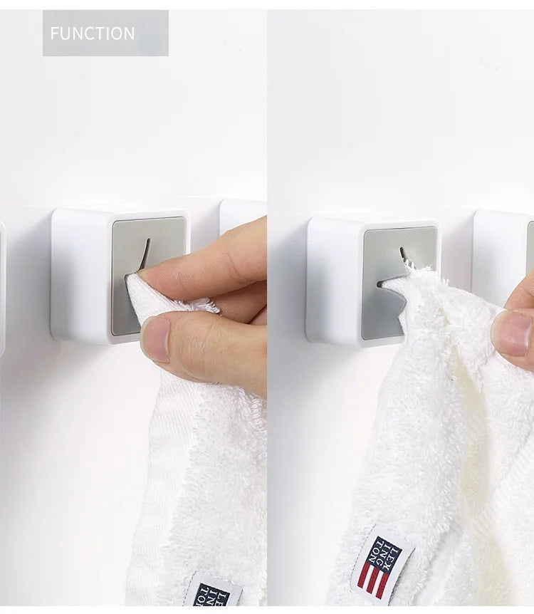 Towel Plug Holder Punch Free Silica Gel Bathroom Organizer Rack Towels Storage Wash Cloth Clip Bathroom Kitchen Accessories Tool