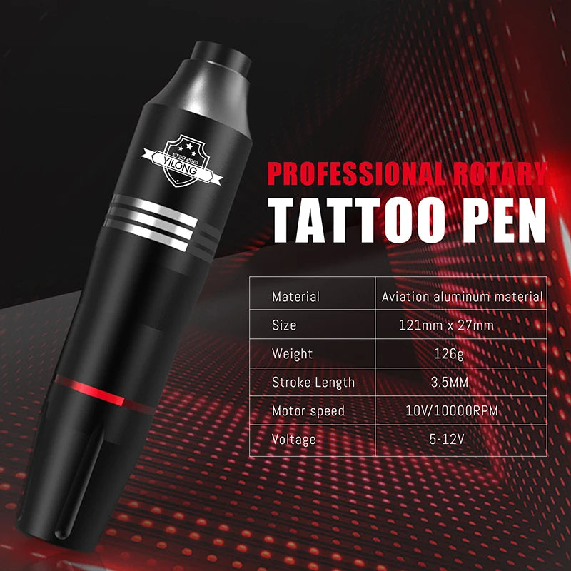 Wholesaler Wireless Tattoo Machine Full Set Tattoo Pen Gun Kit with 10pcs Tattoo Cartridge Needles and Accessories
