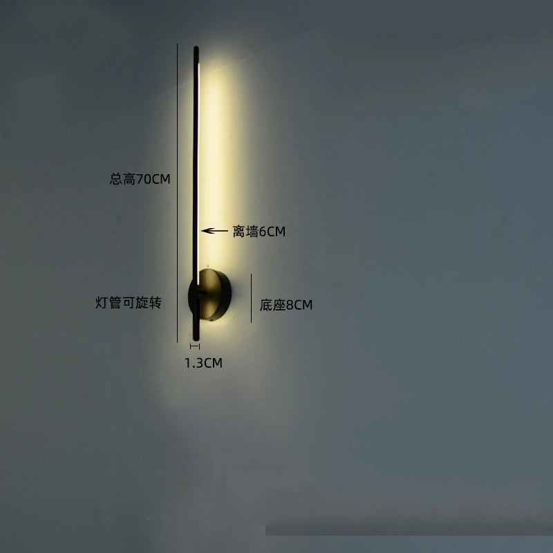 Modern Simple Line Wall Lamps Nordic Living Room Luxury Wall Decor Led Wall Light Creative Aisle Rotating Lam Wall Sconce Lights