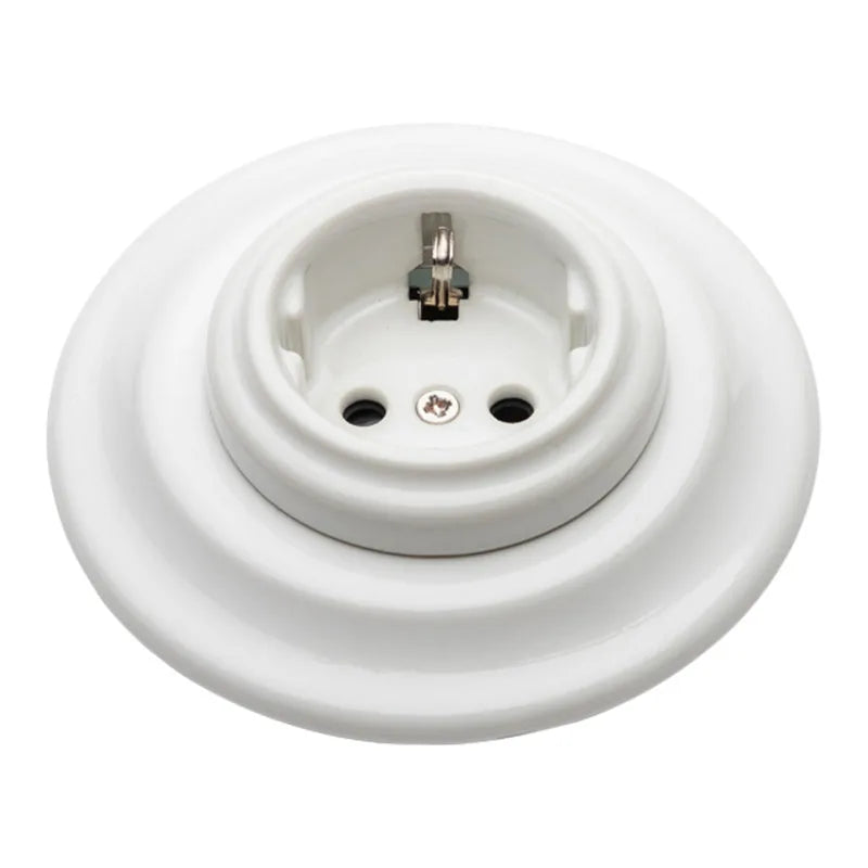 Porcelain  Electrical Wall Socket,Flush-mounted Socket Outlet 240V,16A
