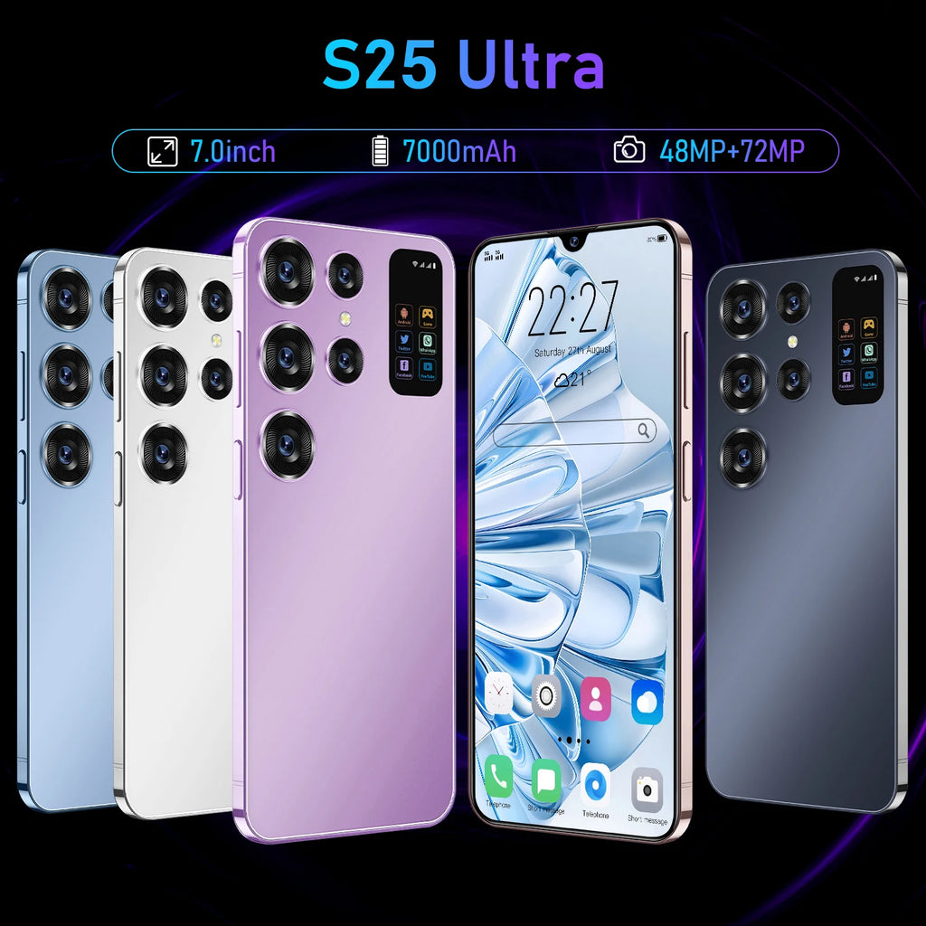 Cellphone SmartPhone S25 Ultra 16GB+512GB Smartphone 7inch Unlocked Dual Card 5G Phones Android 14 Mobile Phones