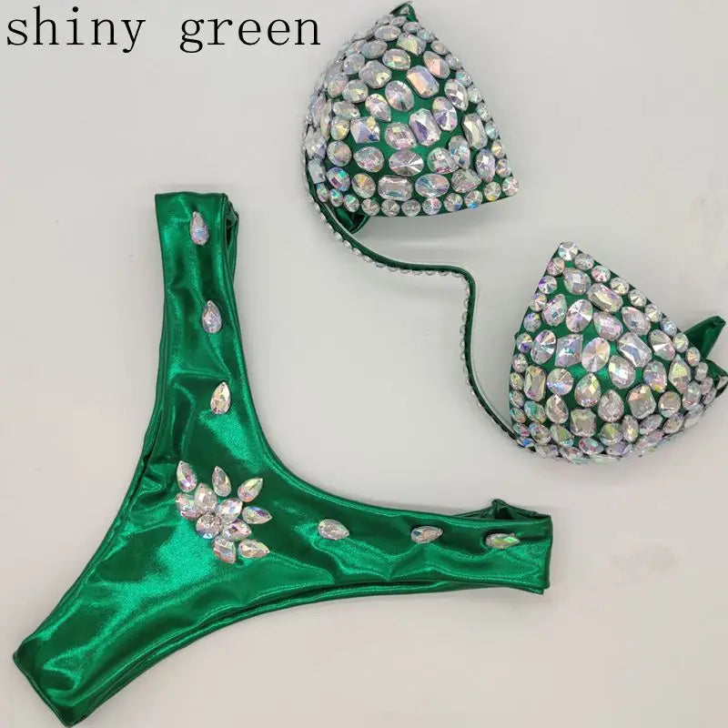 2020 10colors diamond bikini crystal bikini swimwear plus  sizes bikini rhinestone bikini swimsuit sexy  beachwear biquini