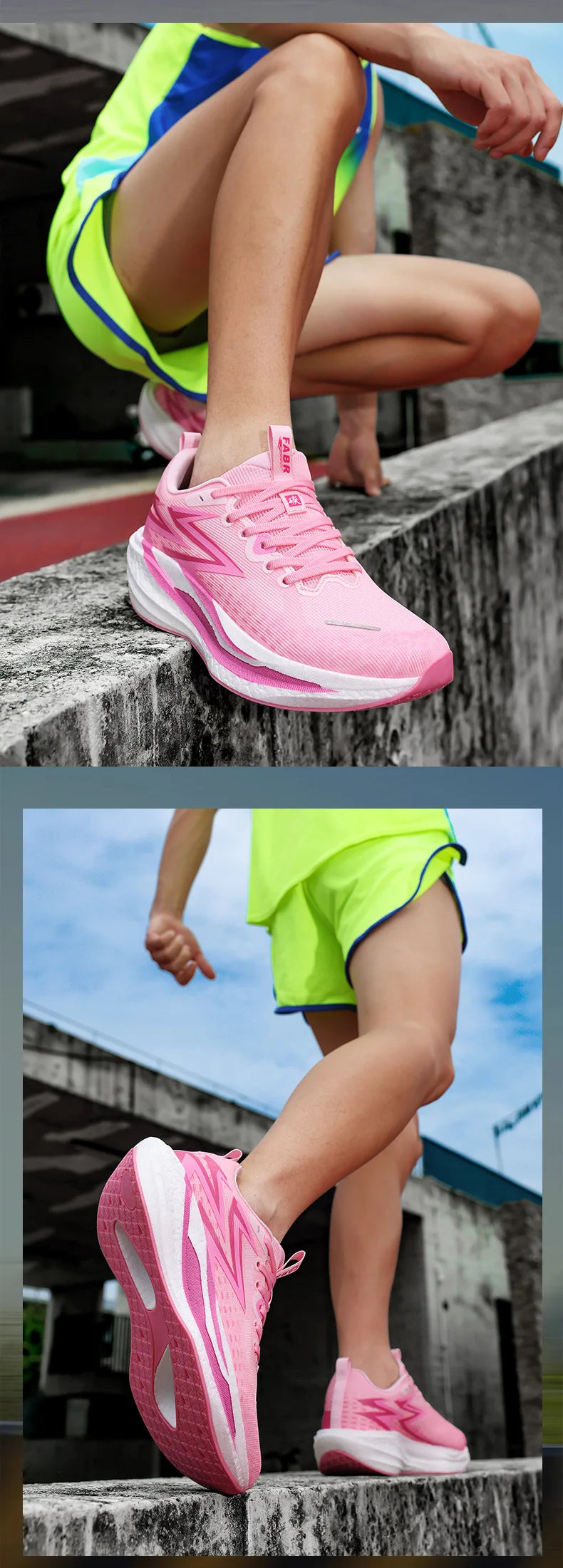 New Pointed Running Shoes Marathon Casual Sports Breathable Mesh Lightweight Lace-Up Closure Unisex Summer Cushioning TPR