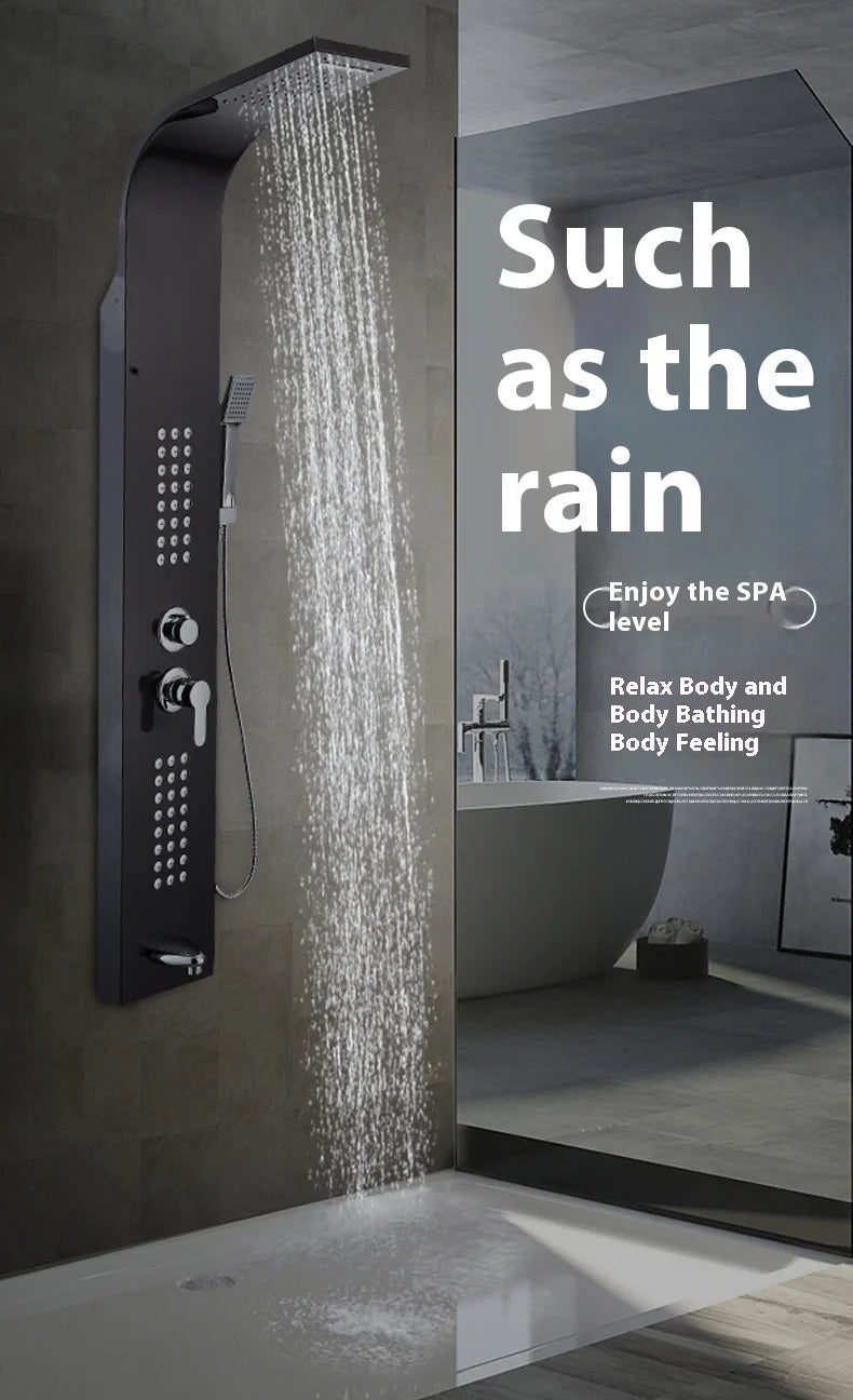 European Gold 304 Stainless Steel Intelligent Digital Display Shower Screen Brushed Finish Ceramic Direct Bathroom Faucets
