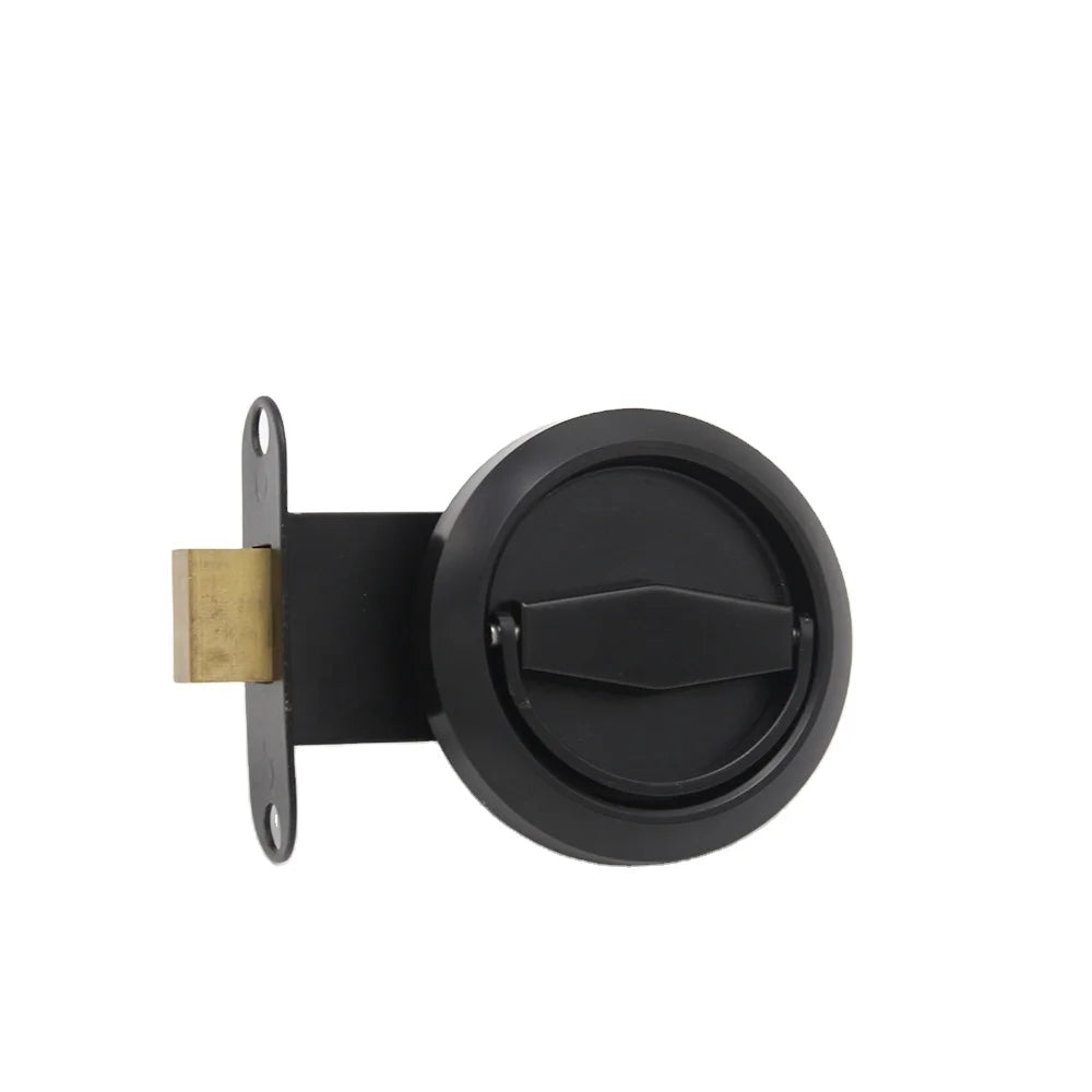 Multi-color Concealed Mounting Wooden Concealed Sliding Door Locks Round Base Knob Handle Sliding Privacy Pocket Door Lock