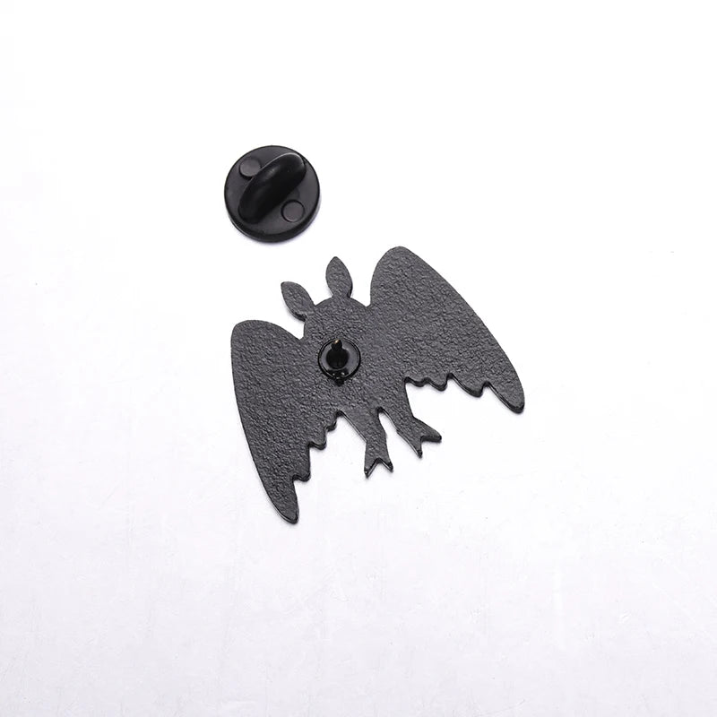Punk Halloween Mothman Enamel Pin Brooch Lapel Badges Animals Moth Jewelry Gifts Women Girl Anime Custom Black Bird Accessories