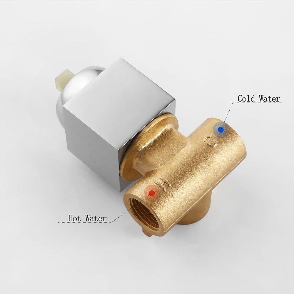 SKOWLL Shower Mixer Valve Shower Faucet Brass Bathroom Hot Cold Bath Mixer Valve Wall Mounted Water Tap Torneira Chuveiro