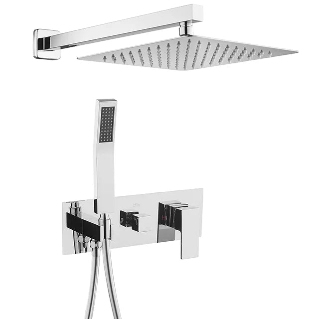 Bathroom Square Rainfall Shower System Wall Mounted Faucet Shower Set