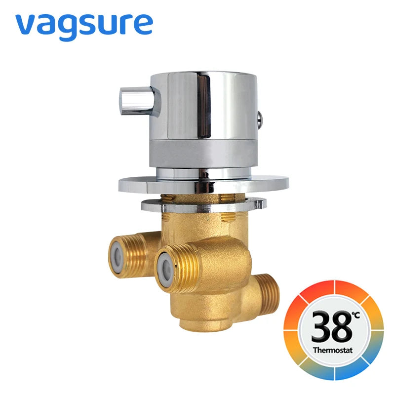 1 Way Output Thermostatic Brass Shower Faucets Wall Mounted Cold&Hot Water Mixing Valve Mixer Tap Thermostatic Shower Valve